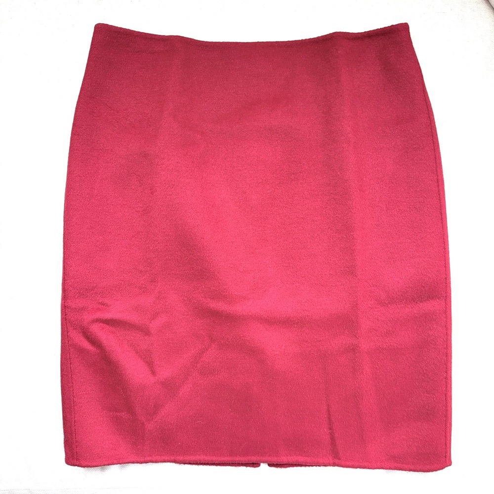 Talbots Red Skirt Sz 10P Wool Blend Straight‎ Pencil Unlined Quiet Luxury Petite